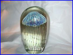 Robert Eickholt 2007 6 Iridescent Glass Jellyfish Paperweight Signed PERFECT