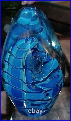 Robert Eickholt Art Glass Paperweight (1.75 W X 2.75 H) Signed 1999