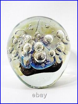Robert Eickholt Art Glass Paperweight Controlled Bubbles 2006, 4 1/4