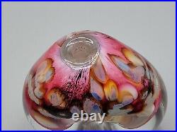 Robert Eickholt Art Glass Paperweight Vase Perfume Pink Sea Life Donut Hole 1996