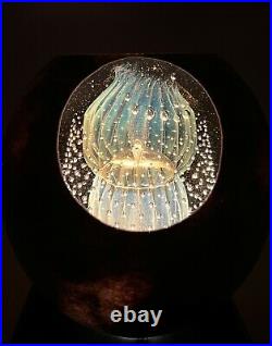 Robert Eickholt Globe Dichroic Blown Art Glass Abstract Paperweight 1994-WALF
