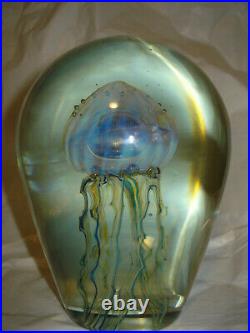 Robert Eickholt Jellyfish Paperweight Signed Studio Art Glass Large 5.75