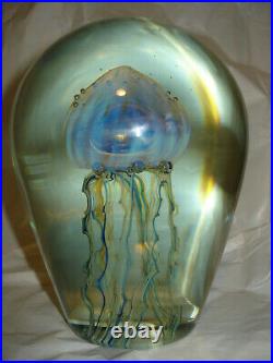 Robert Eickholt Jellyfish Paperweight Signed Studio Art Glass Large 5.75