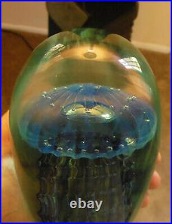 Robert Eickholt Jellyfish Paperweight Signed Studio Art Glass Mint X Large 5.5