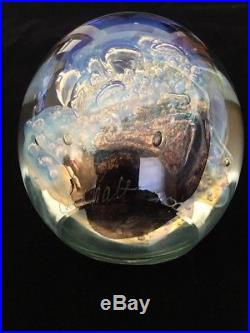 Robert Eickholt Milky Way Design Paperweight Signed Art Glass Retired 2000