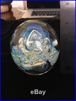 Robert Eickholt Milky Way Design Paperweight Signed Art Glass Retired 2000