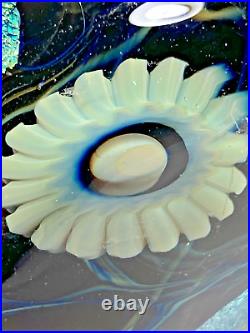 Robert Eickholt Seascape Anemone Iridescent Blue Art Glass Paperweight 4 In 2006