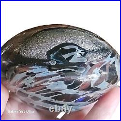 Rollin Karg Art Glass Dichroic Sculpture 6 Signed Paperweight Undated