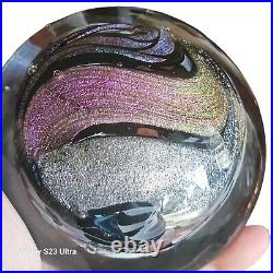 Rollin Karg Art Glass Dichroic Sculpture 6 Signed Paperweight Undated