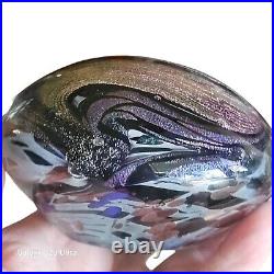 Rollin Karg Art Glass Dichroic Sculpture 6 Signed Paperweight Undated