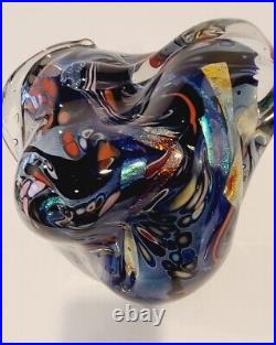 Rollin Karg Art Glass Sculpture Signed Large Organic Freeform