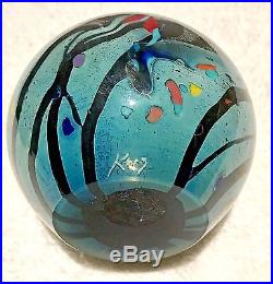 Rollin Karg Hand Blown Glass 3.25 inch diameter Confusion Signed Paperweight