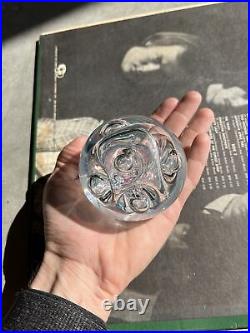 Rollin Karg Multicolor Swirl Bubbles Art Glass Sculpture Paperweight! -G13 read