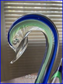 Rubelli Signed Murano Italian Glass Swan Hand Blown