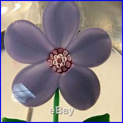 SAINT LOUIS Purple FLORALIES Violette Art Glass PAPERWEIGHT New In Box