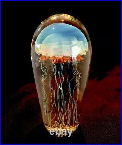 SATAVA Moon Art Blown Glass Jellyfish -Mint