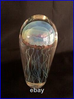 SATAVA Moon Art Blown Glass Jellyfish -Mint