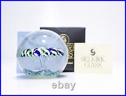 SELKIRK Art Glass Made in Scotland Harlequin Paperweight with Box & Paperwork