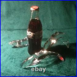 SET OF 3 Baccarat France Signed Dolphin Fish Art Glass Figurine Paperweight Exc