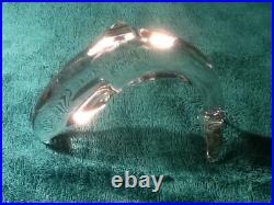 SET OF 3 Baccarat France Signed Dolphin Fish Art Glass Figurine Paperweight Exc