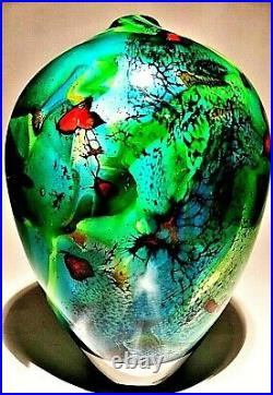 SIGNED PETER LAYTON British Studio Art Glass vase