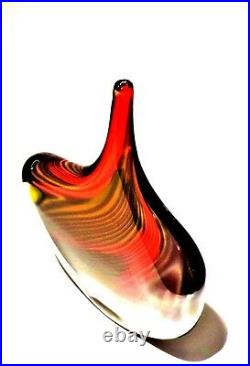 SIGNED PETER LAYTON British Studio Art Glass vase sculpture