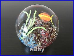SIGNED RICHARD SATAVA LABEL ART GLASS CORAL REEF FISH AQUARIUM 3 PAPERWEIGHT