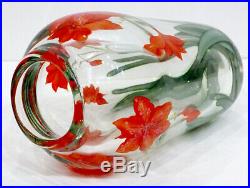 SIGNED! Sillars ORIENT & FLUME Studio Art Glass AMARYLLIS LILY Paperweight Vase