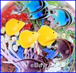 SPECIAL Daniel SALAZAR Colorful 9 FISH Reef AQUARIUM Art Glass PAPERWEIGHT Rare