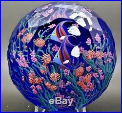 STEVEN LUNDBERG Angelfish Art Glass LT ED Magnum Paperweight, Apr 3.25Hx4.25W