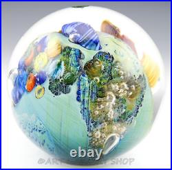 STUNNING 2007 JOSH SIMPSON Art Glass Paperweight 3 MEGAPLANET PLANET 1.4.07