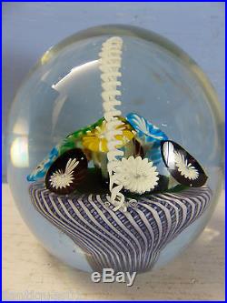Stunning Large Old Murano Fratelli Toso Millefiori Basket Paperweight -very Rare