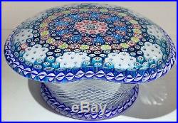 Saint Louis 1981 Basket of Flowers Clicky Inspired Pedestal Paperweight