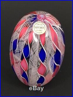 Saint Louis France Art Glass Egg Shaped Paperweight