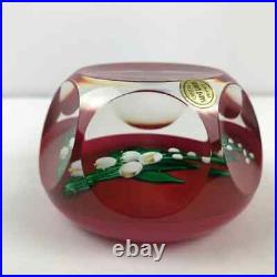 Saint Louis Lily of the Valley Flower Vintage 1982 Lampwork Faceted Paperweight