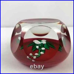 Saint Louis Lily of the Valley Flower Vintage 1982 Lampwork Faceted Paperweight