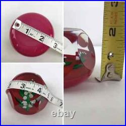 Saint Louis Lily of the Valley Flower Vintage 1982 Lampwork Faceted Paperweight