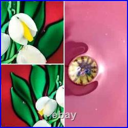 Saint Louis Lily of the Valley Flower Vintage 1982 Lampwork Faceted Paperweight