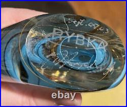 Sale! RYBKA Studio Glass Paperweight Signed 2003- Gorgeous