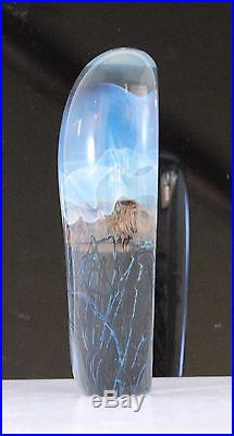 Satava Art Glass Jellyfish Jelly Fish Paperweight Signed 6.5 tall