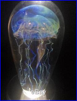 Satava Art Glass Moon Jellyfish Large Paperweight Sculpture 7 Hand Blown Signed