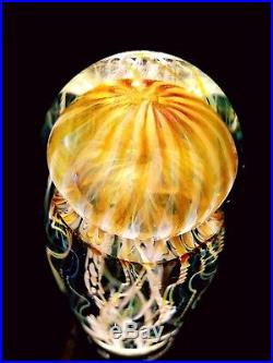 Satava Art Glass Passion Moon Jellyfish glass sculpture