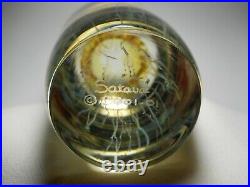 Satava Gold Amber Moon Jellyfish 6 1/4-Inch-Tall Art Glass Paperweight
