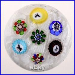 Scarce True Miniature Antique BACCARAT Spaced Millefiori on Lace with3 Gridels