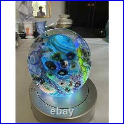 Seascape Ocean Reef Orb 4 Paperweight Blues One of a Kind Signed Scotty G. NEW