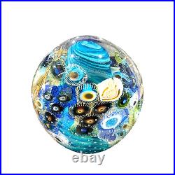Seascape Ocean Reef Orb Paperweight Blues One of a Kind Signed Scotty G. NEW