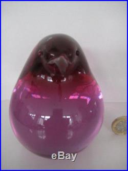 Seguso Vetri D'arte Murano / Venetian Penguin Bird Paperweight Pink Purple Glass
