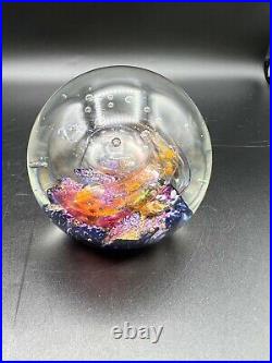 Selkirk Glass Scotland Art Glass 1997 Paperweight, Signed, 3 Tall, 3 1/4 Wide