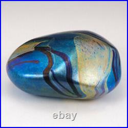 Siddy Langley Iridescent Glass Pebble Paperweight 2003