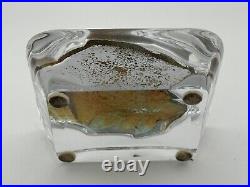 Signed Daum France Art Glass Paperweight Art Deco Fish 5.25 Across